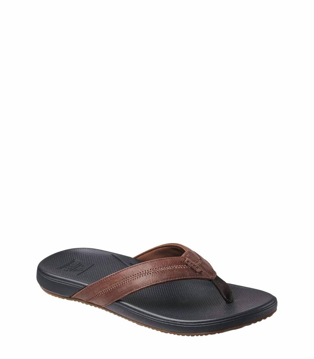 NEW REEF men's cushion phantom 2.0 leather sandal in brown/black